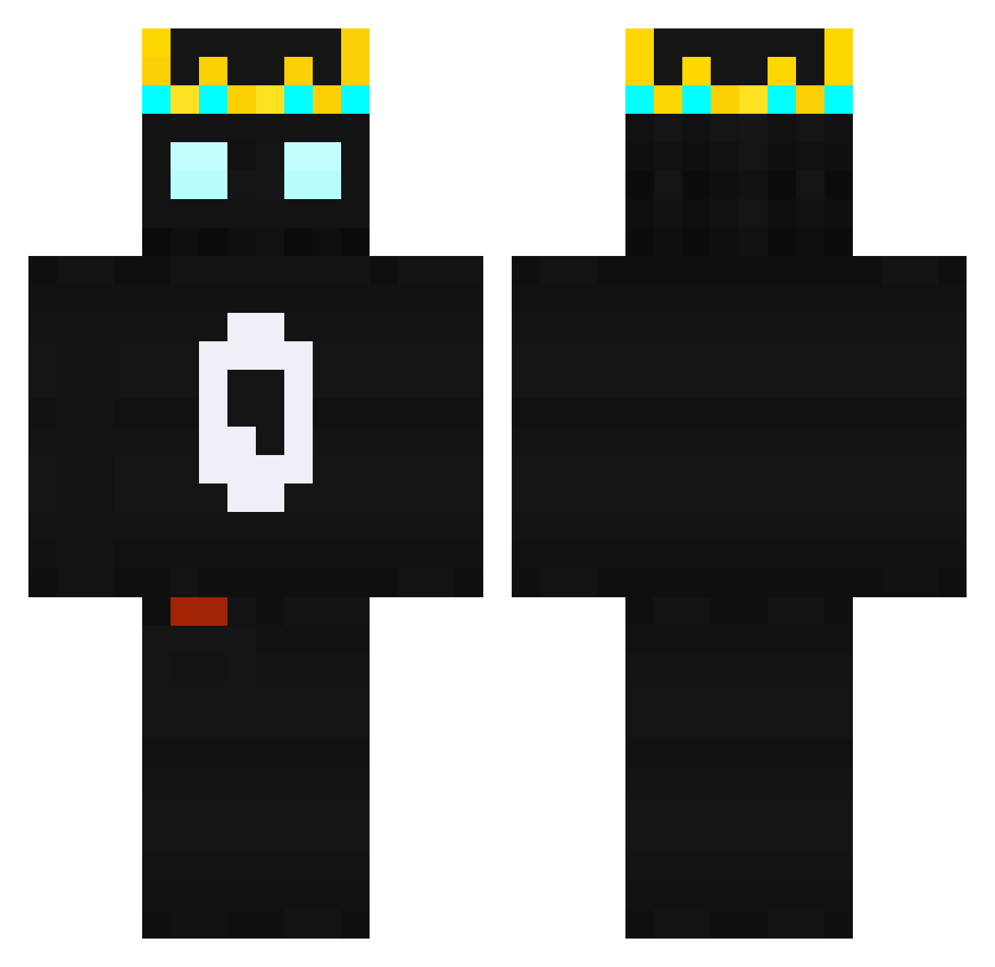 Rayzoku Minecraft skin, front and back view