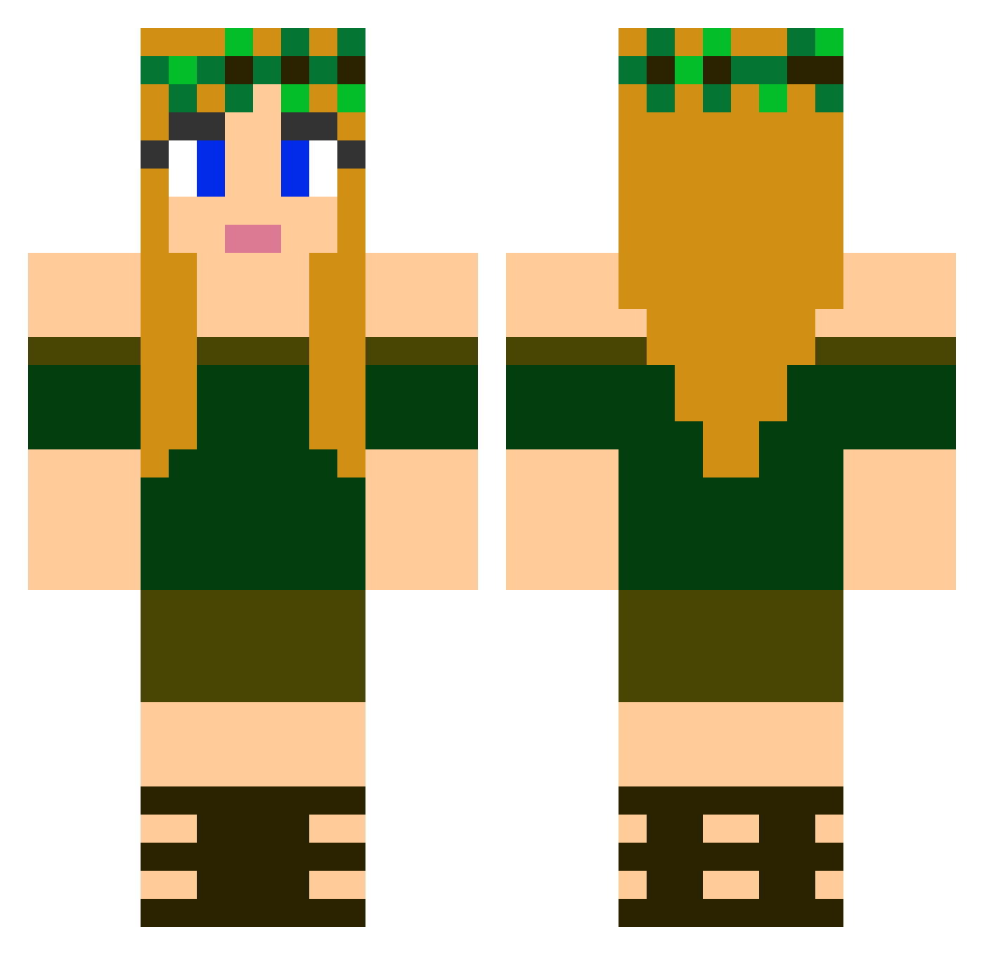 collette Minecraft skin, front and back view