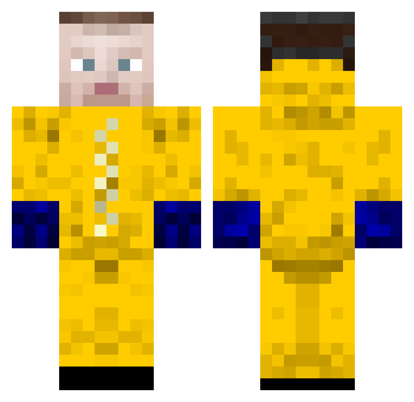 Sharpish Minecraft skin, front and back view