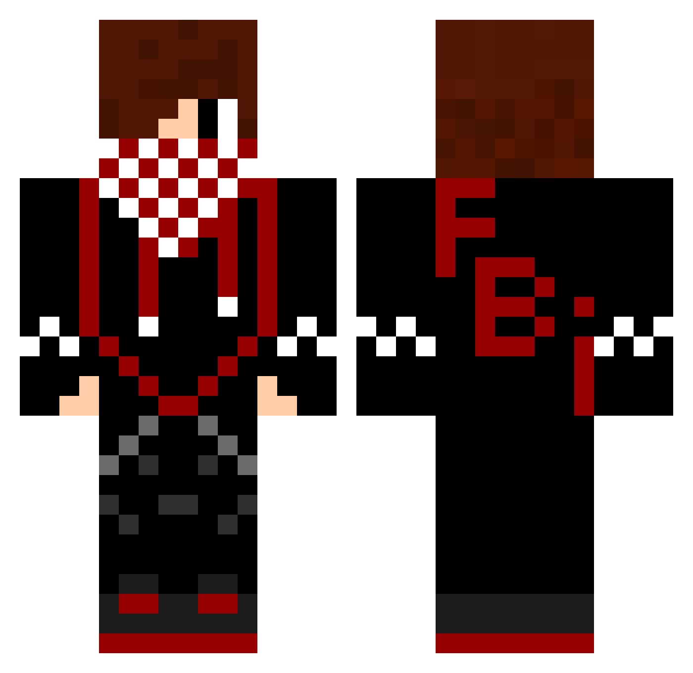 clan_7je Minecraft skin, front and back view