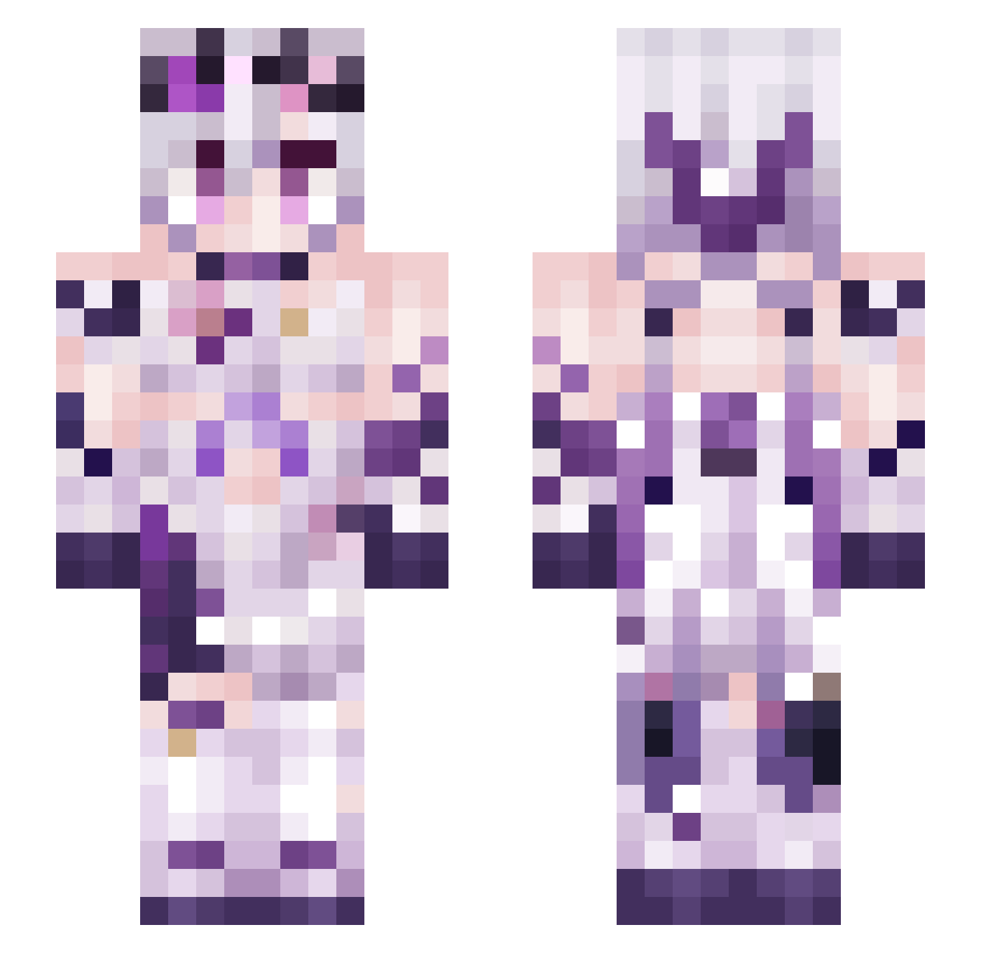 splatestia Minecraft skin, front and back view