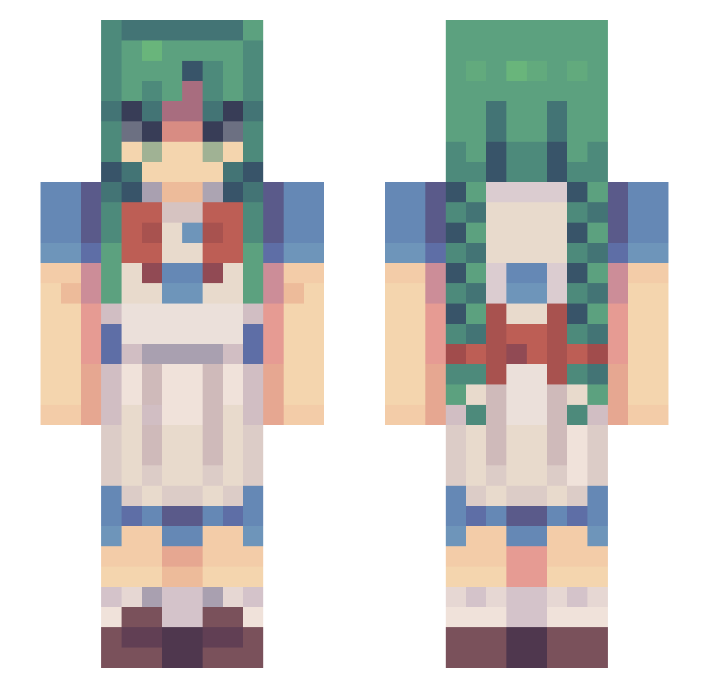 Jing_jian Minecraft skin, front and back view