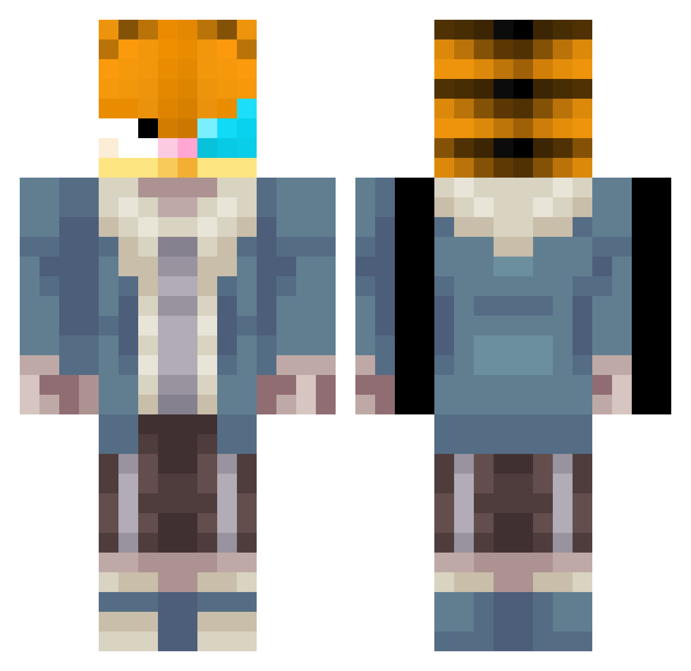 THUNDER_BR0 Minecraft skin, front and back view
