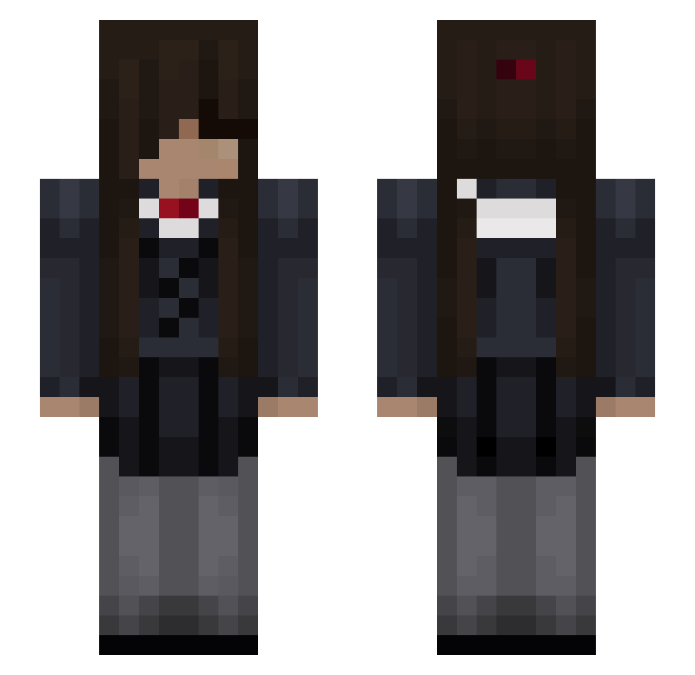 Pulsatilla Minecraft skin, front and back view
