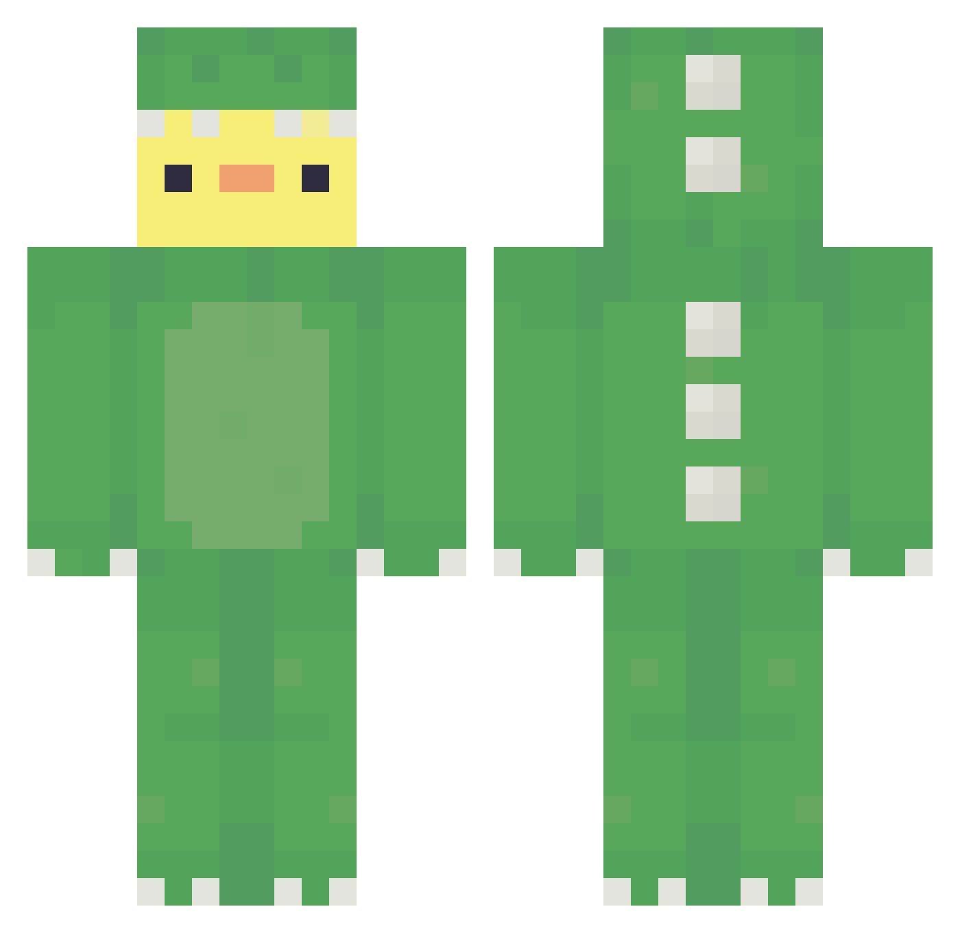 quokka Minecraft skin, front and back view