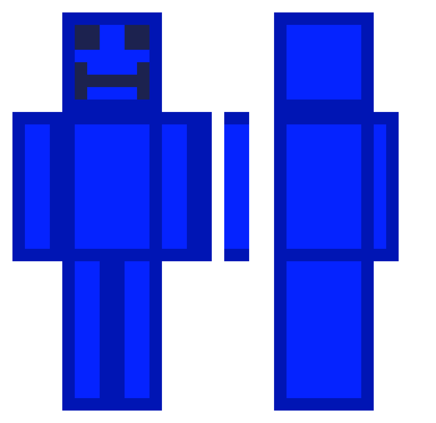 Fredocrafts Minecraft skin, front and back view