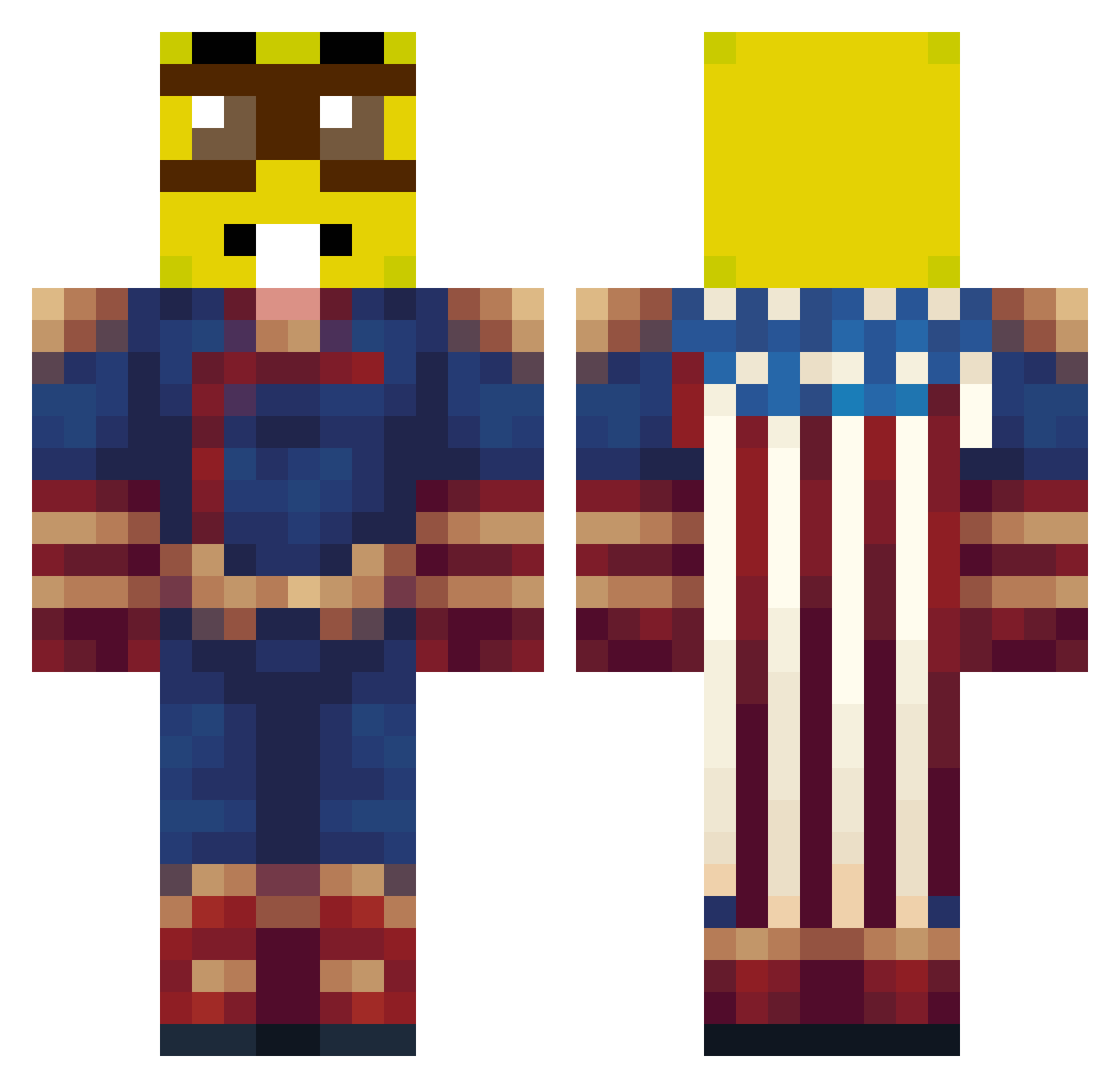 H0me1ander Minecraft skin, front and back view