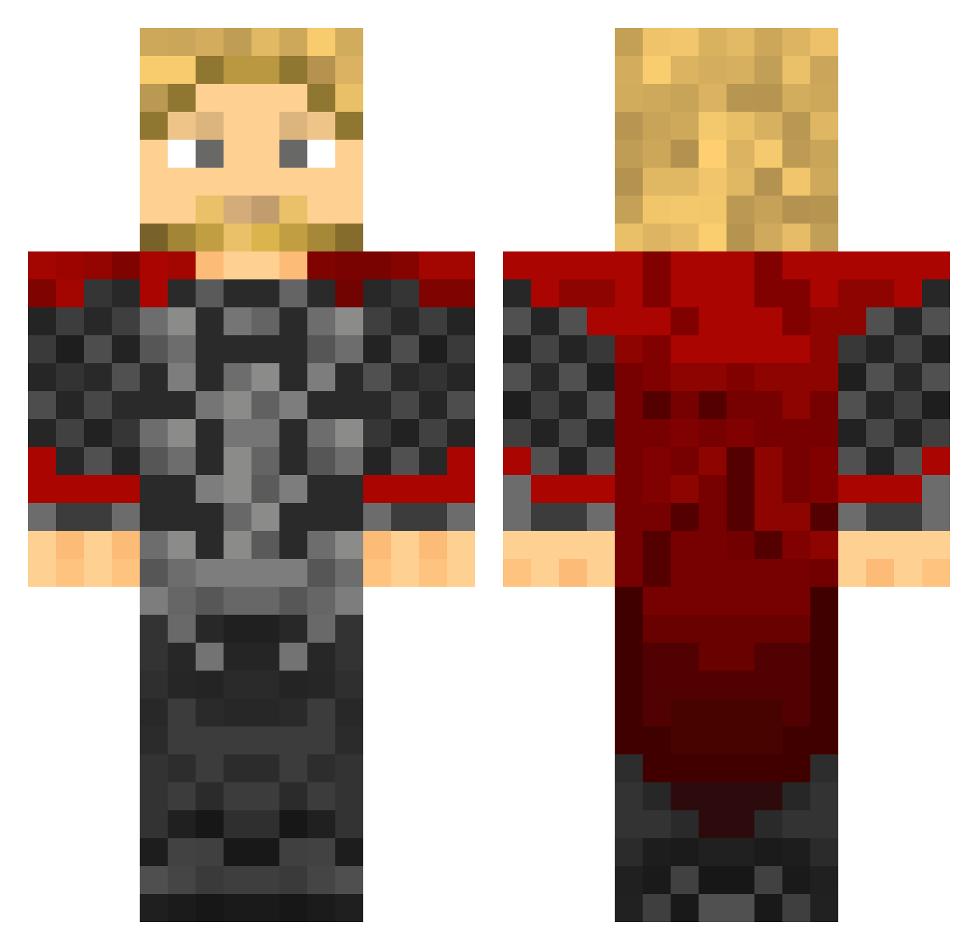 Kledlicht Minecraft skin, front and back view