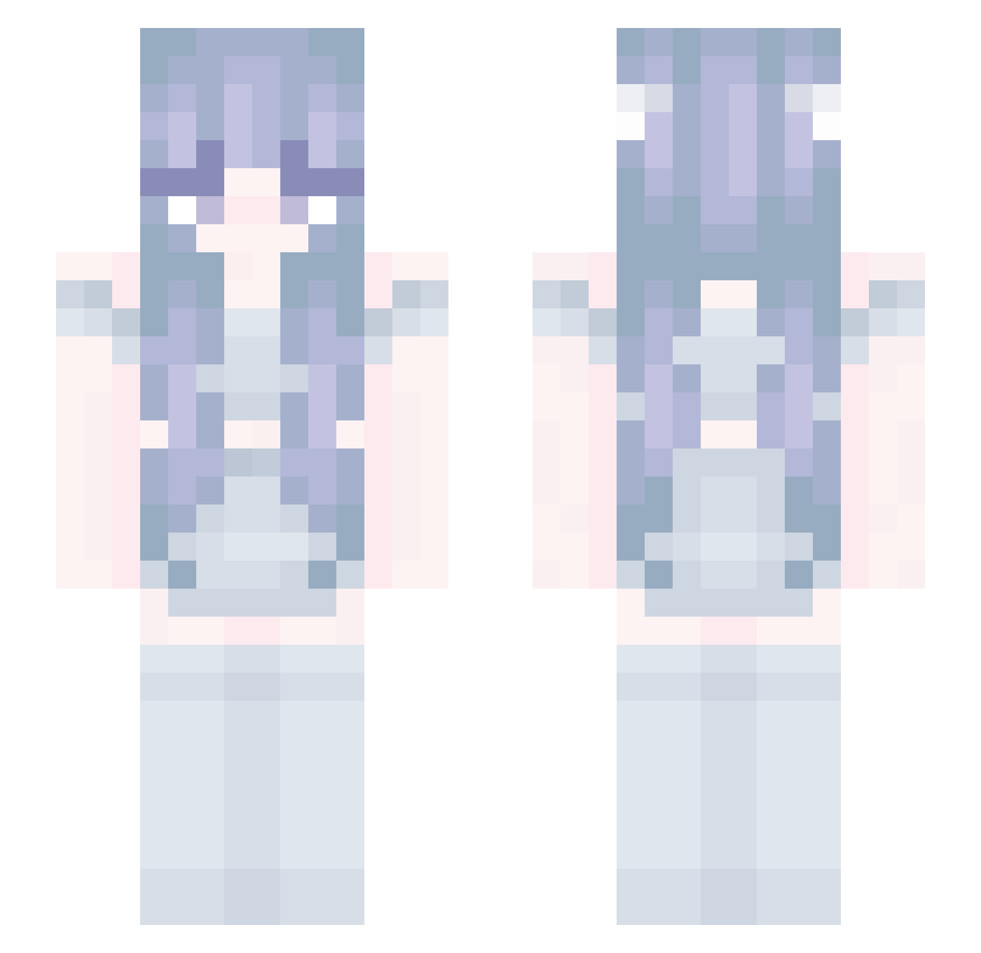 vauntie Minecraft skin, front and back view