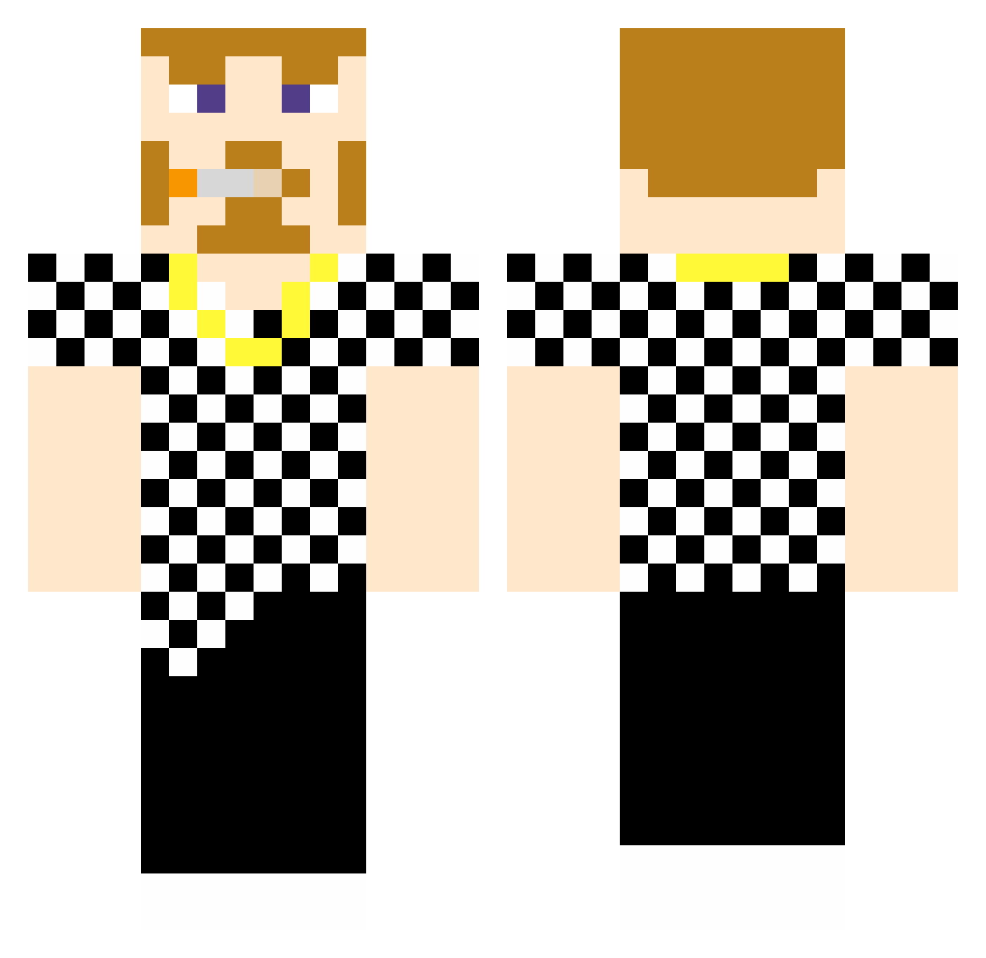 Thunder0620 Minecraft skin, front and back view