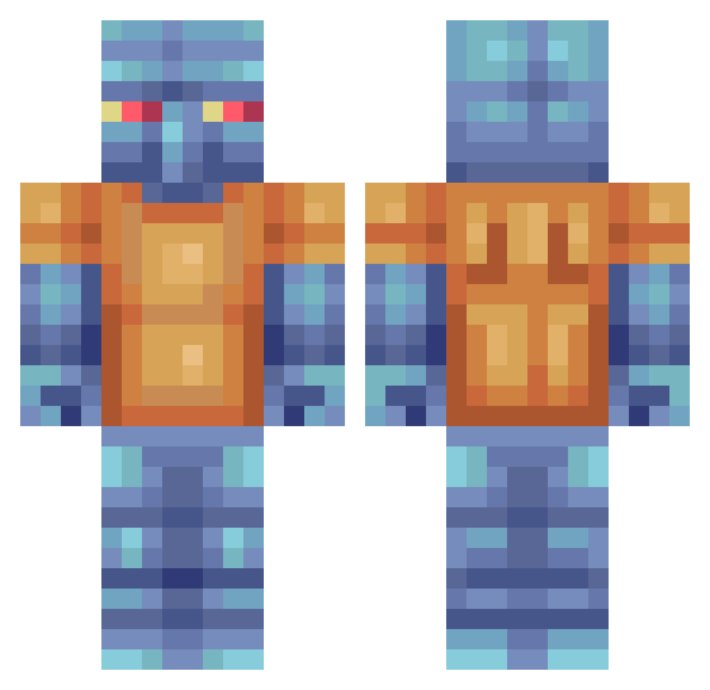 tmeses Minecraft skin, front and back view