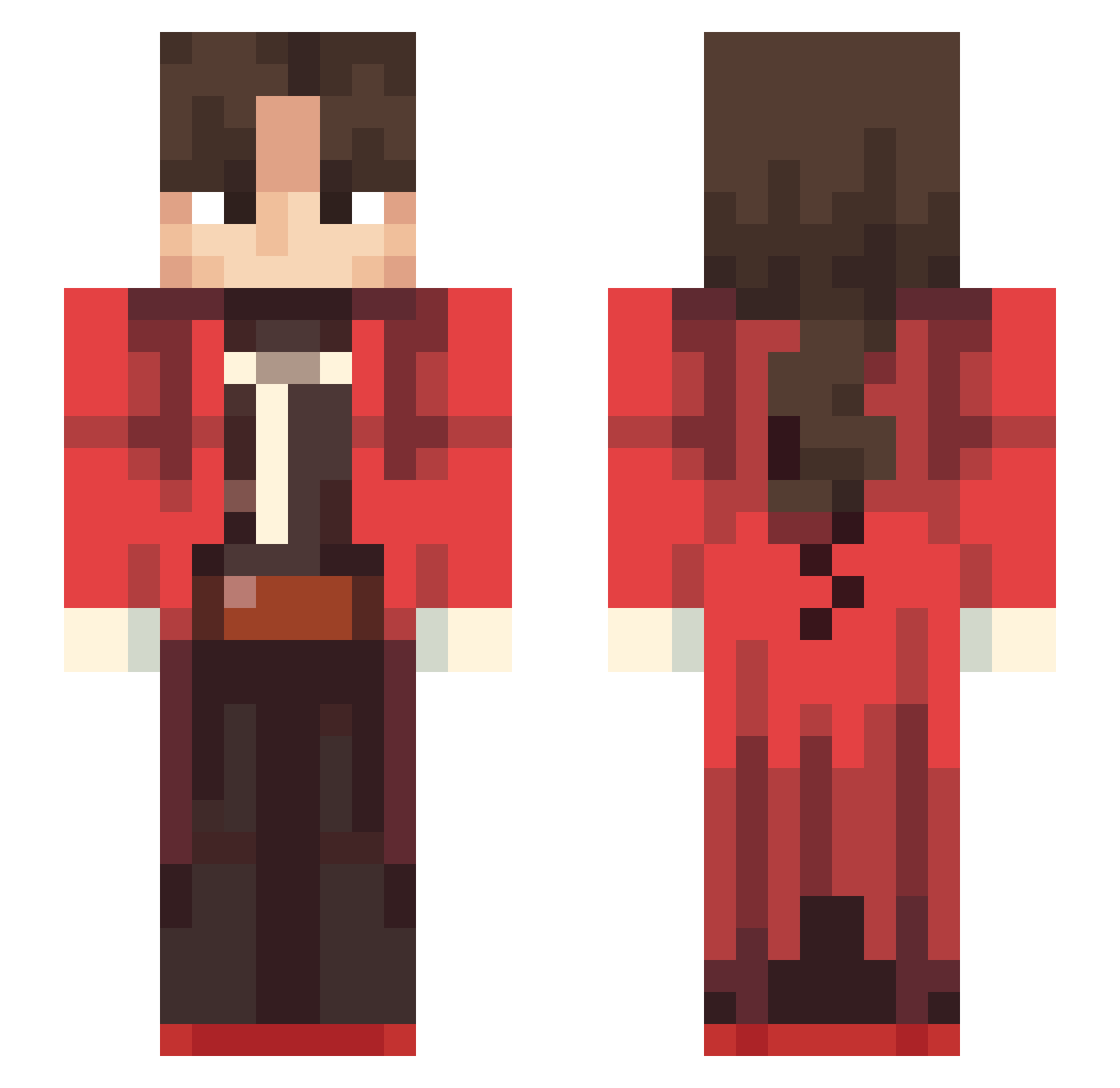 bokuwagui Minecraft skin, front and back view