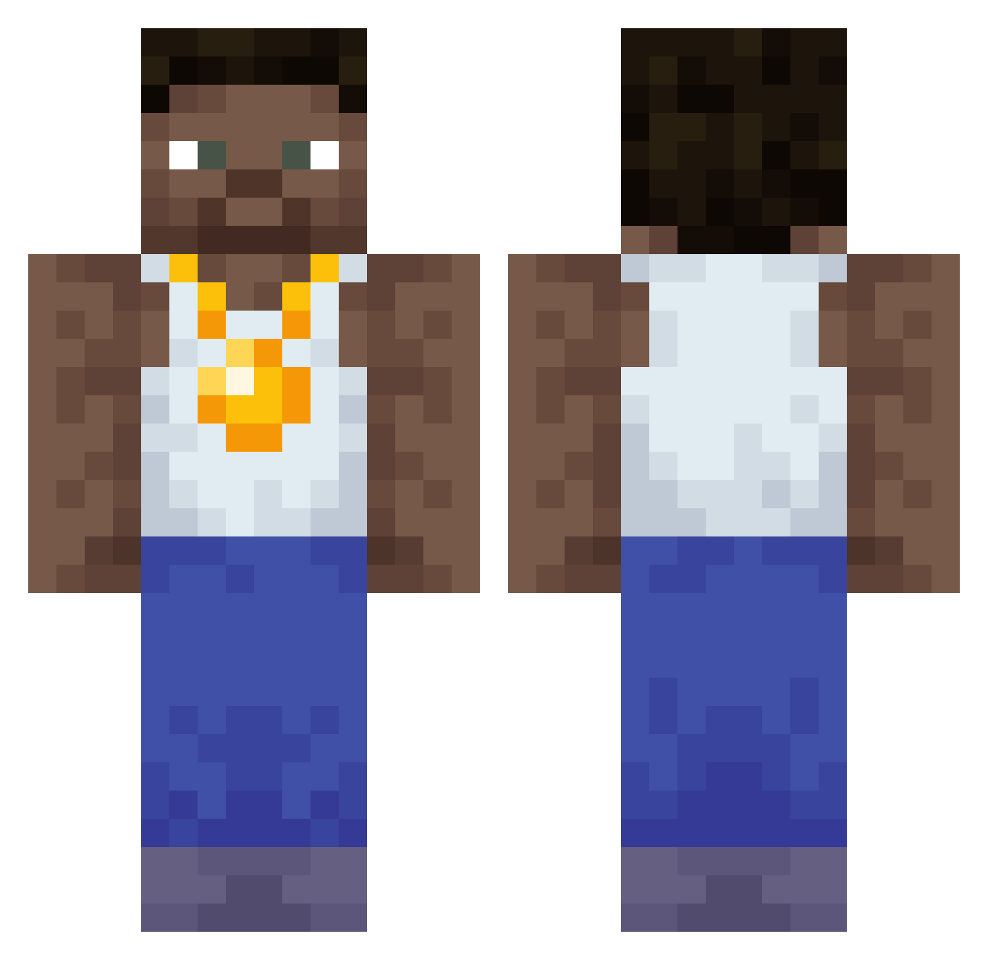 DementiaGameing Minecraft skin, front and back view