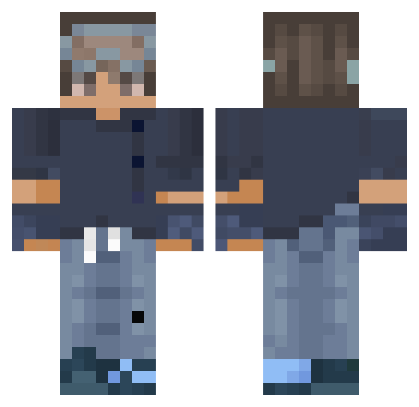 Snoubol Minecraft skin, front and back view