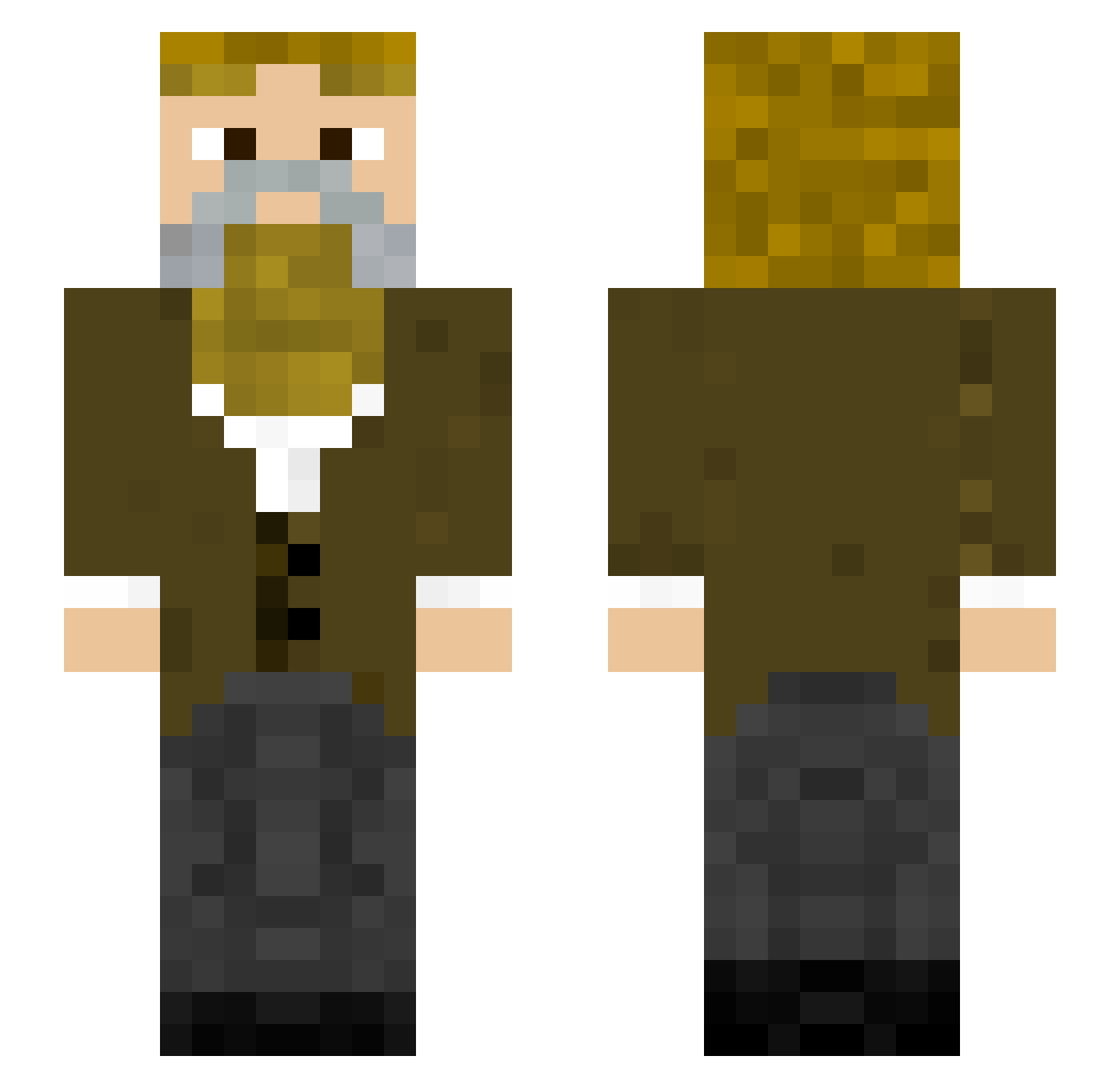 bidenism Minecraft skin, front and back view