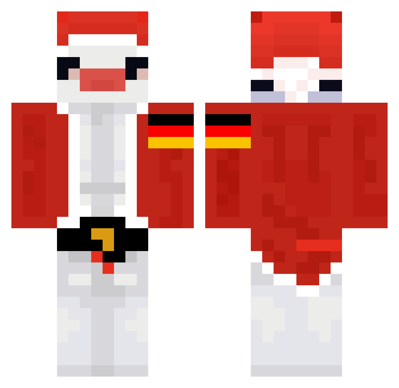 TIKAR0 Minecraft skin, front and back view