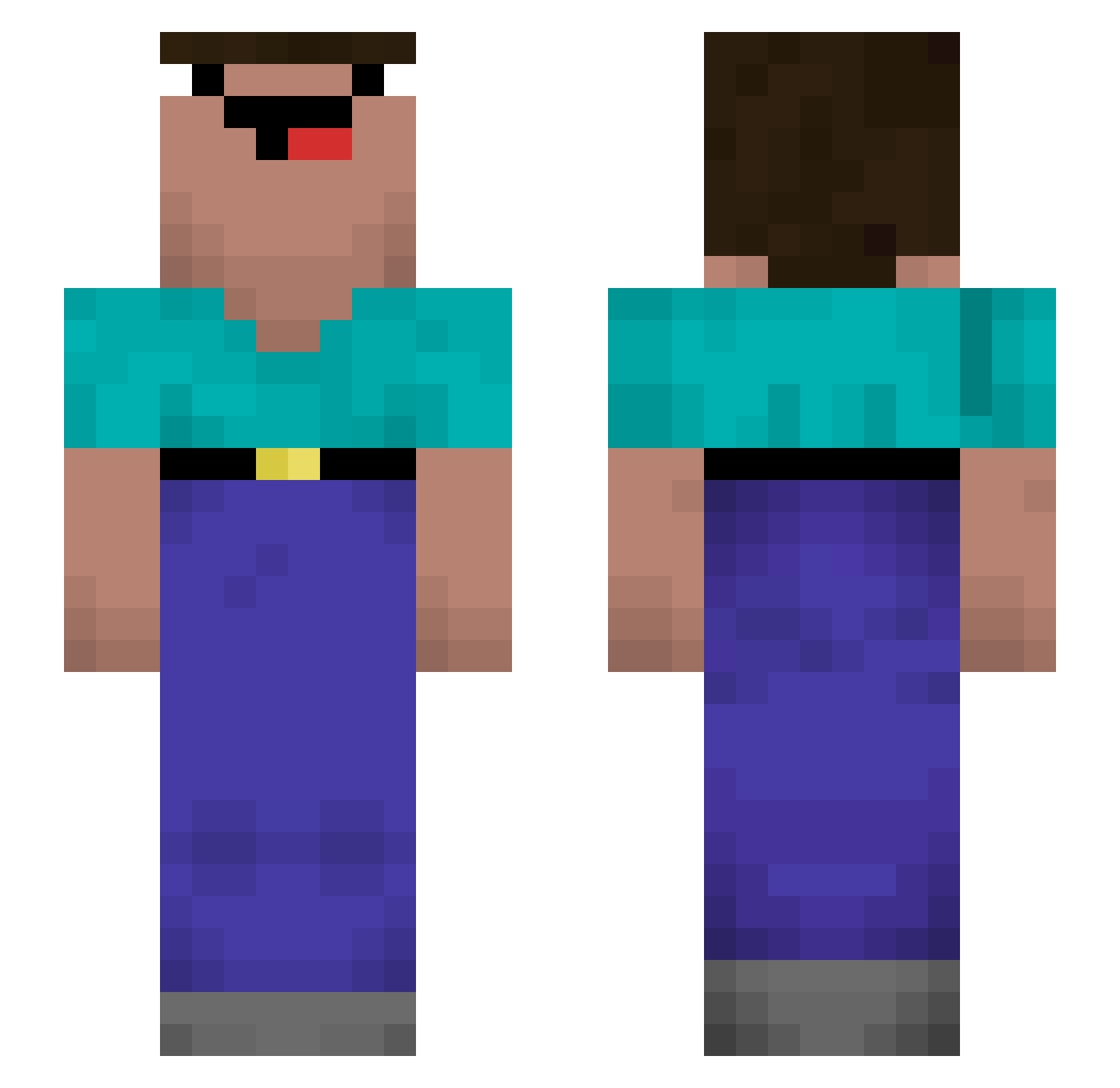 dragonshichino Minecraft skin, front and back view