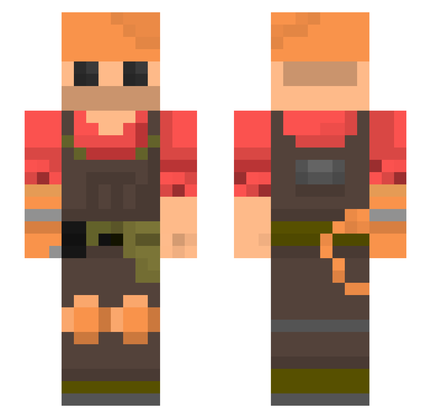 Uhdelic Minecraft skin, front and back view
