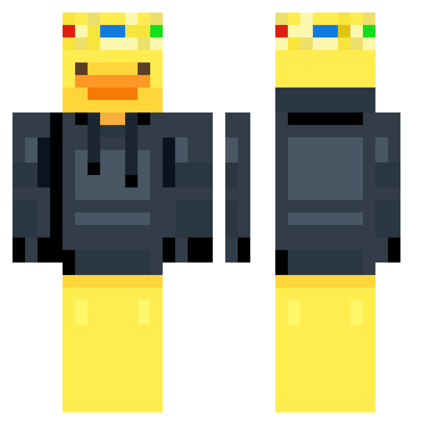 Madsea14 Minecraft skin, front and back view
