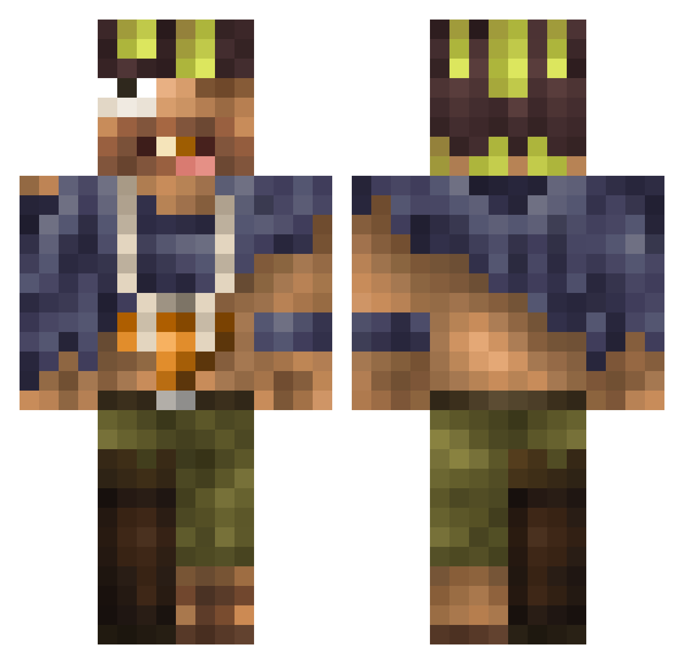 SUPERANDE Minecraft skin, front and back view