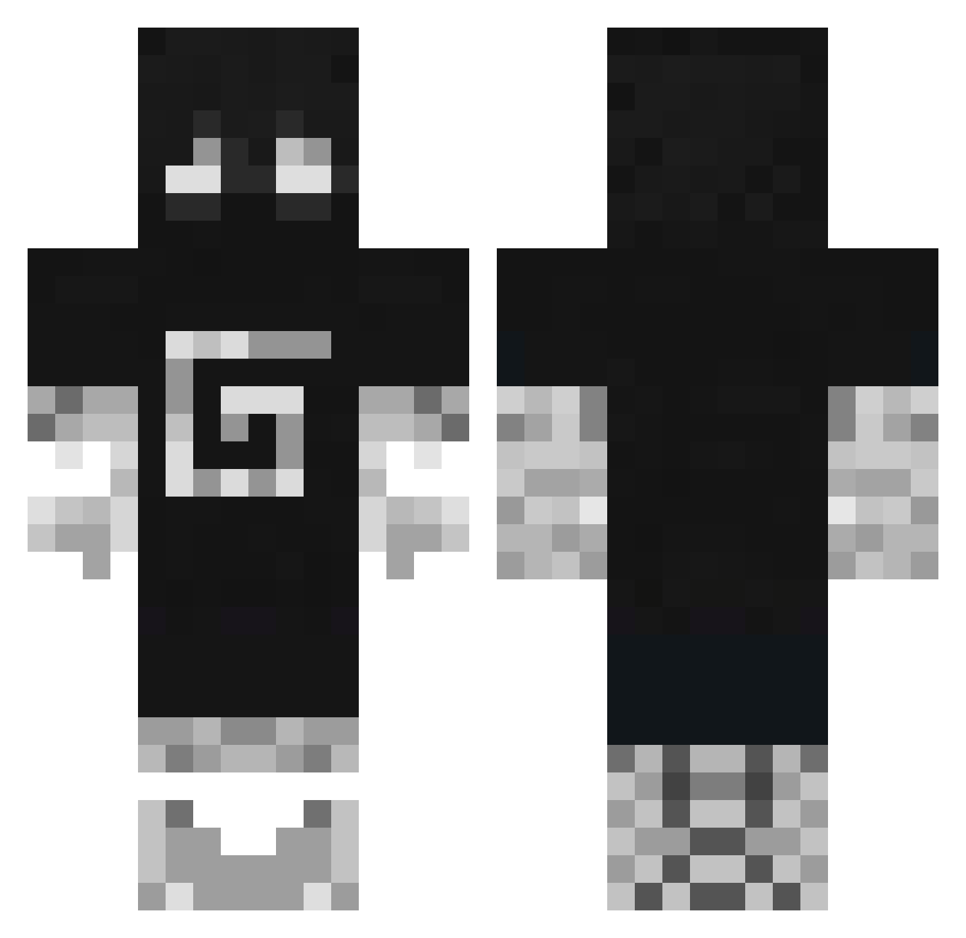 RazeisReal Minecraft skin, front and back view