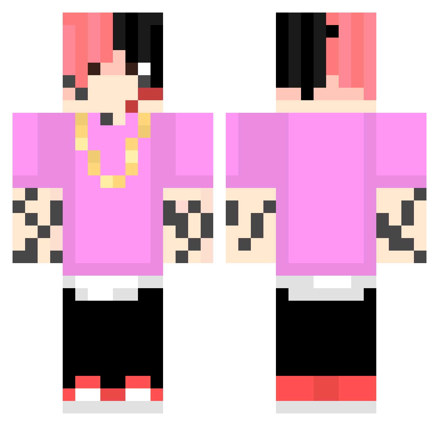monkeylord321 Minecraft skin, front and back view
