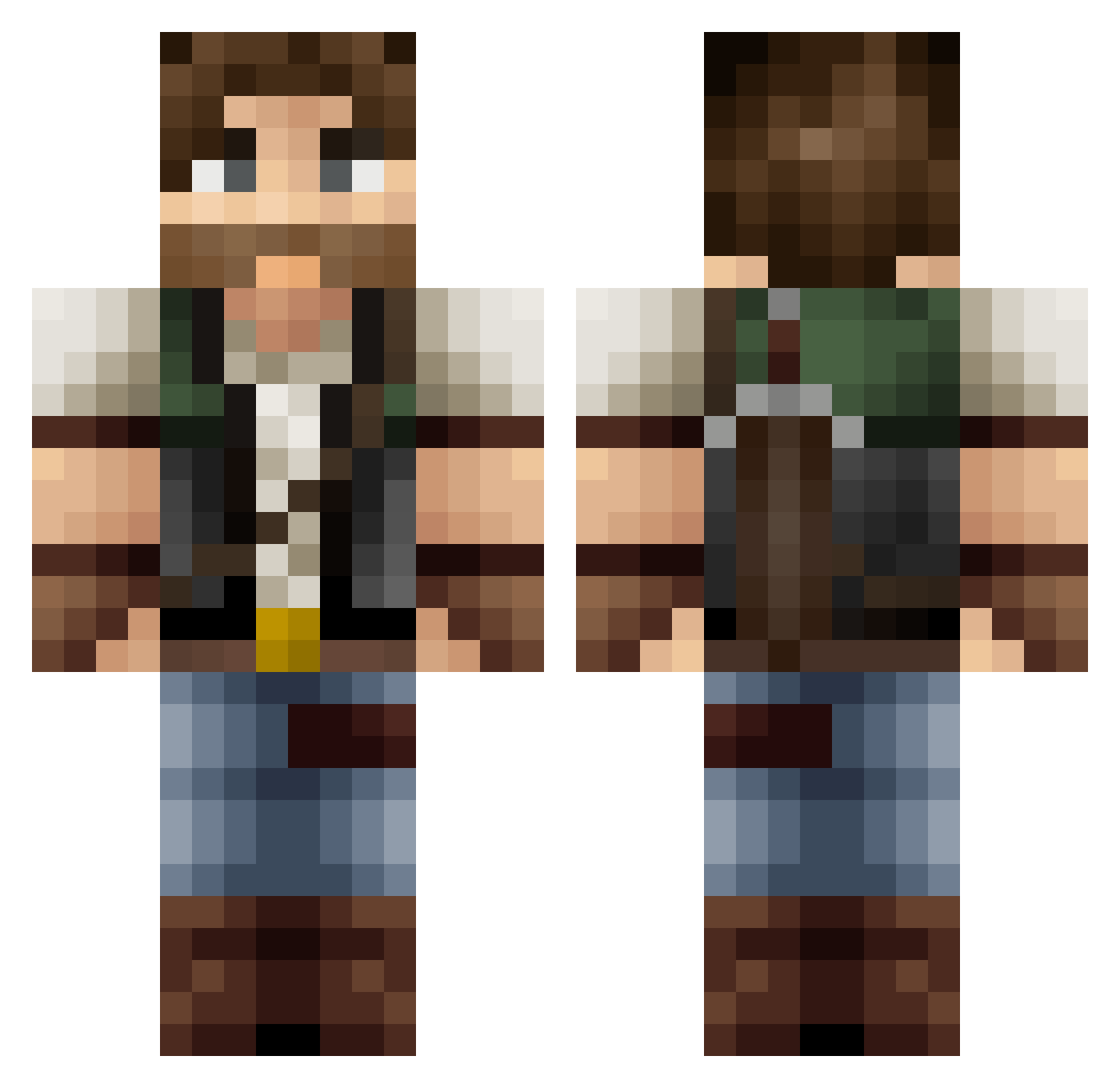 jori6785 Minecraft skin, front and back view