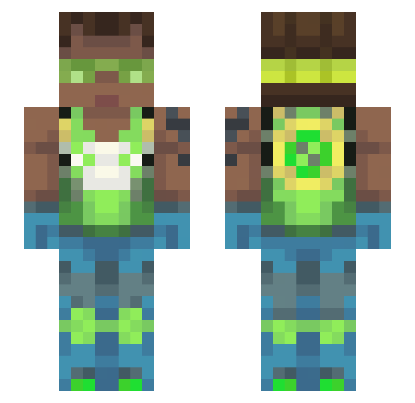 Cxzper Minecraft skin, front and back view