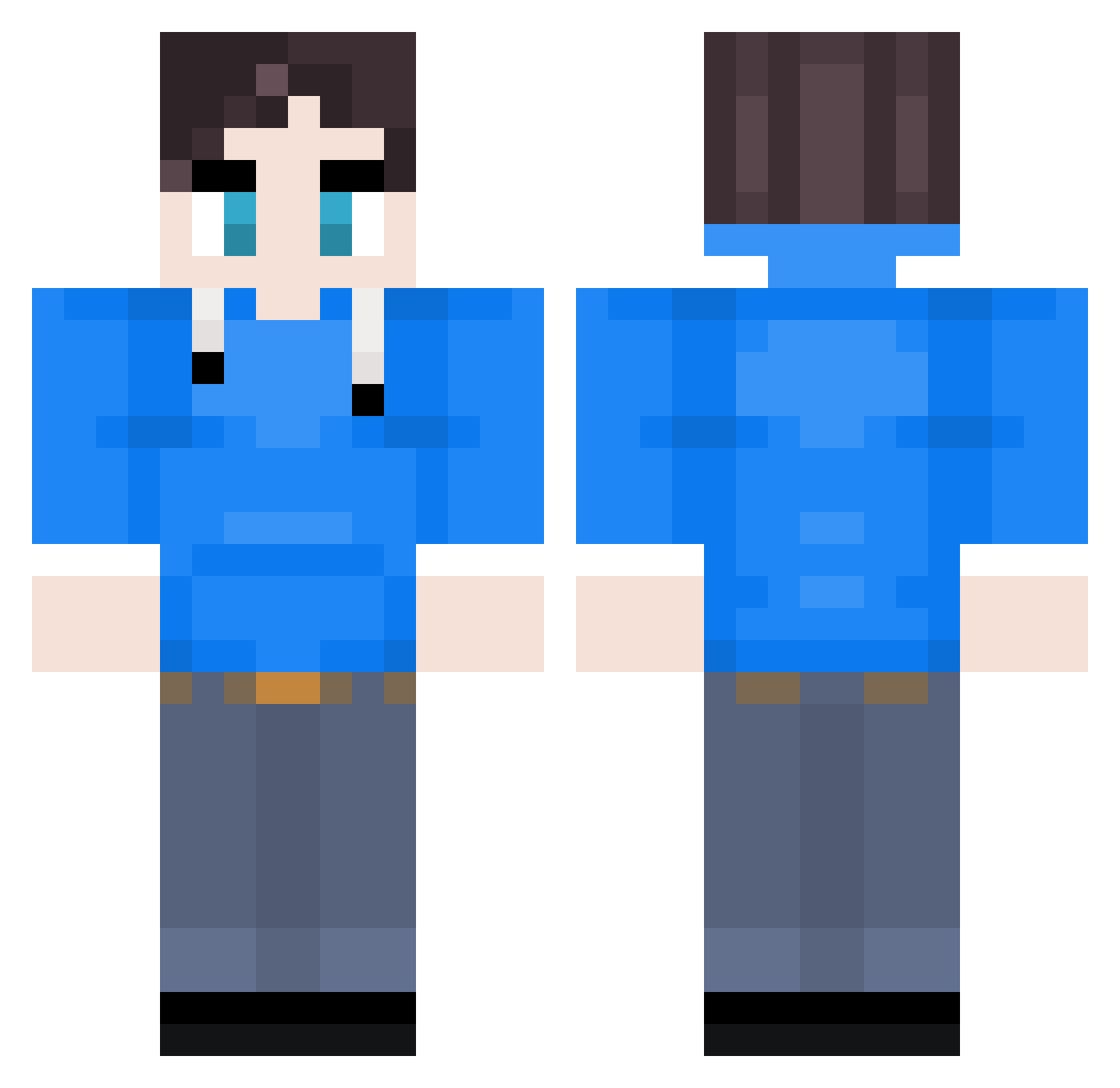 SteepZeus85 Minecraft skin, front and back view
