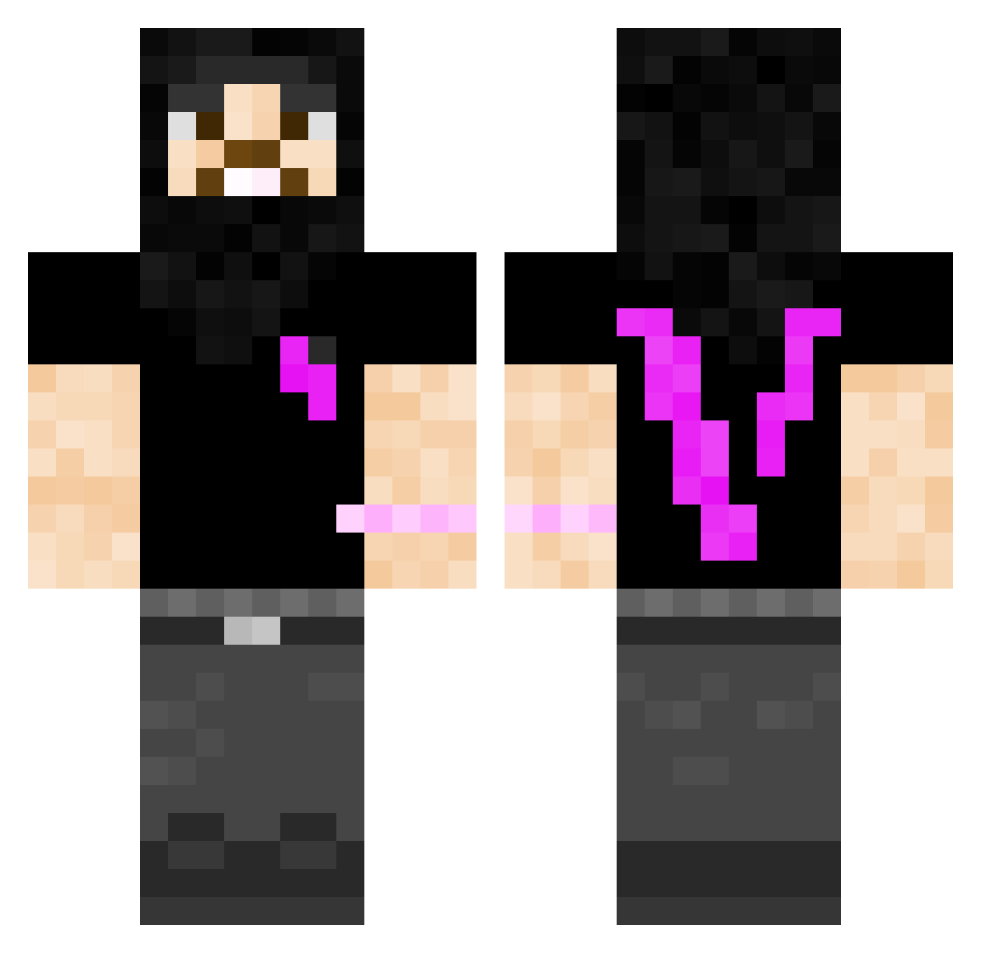 vvsaiden Minecraft skin, front and back view