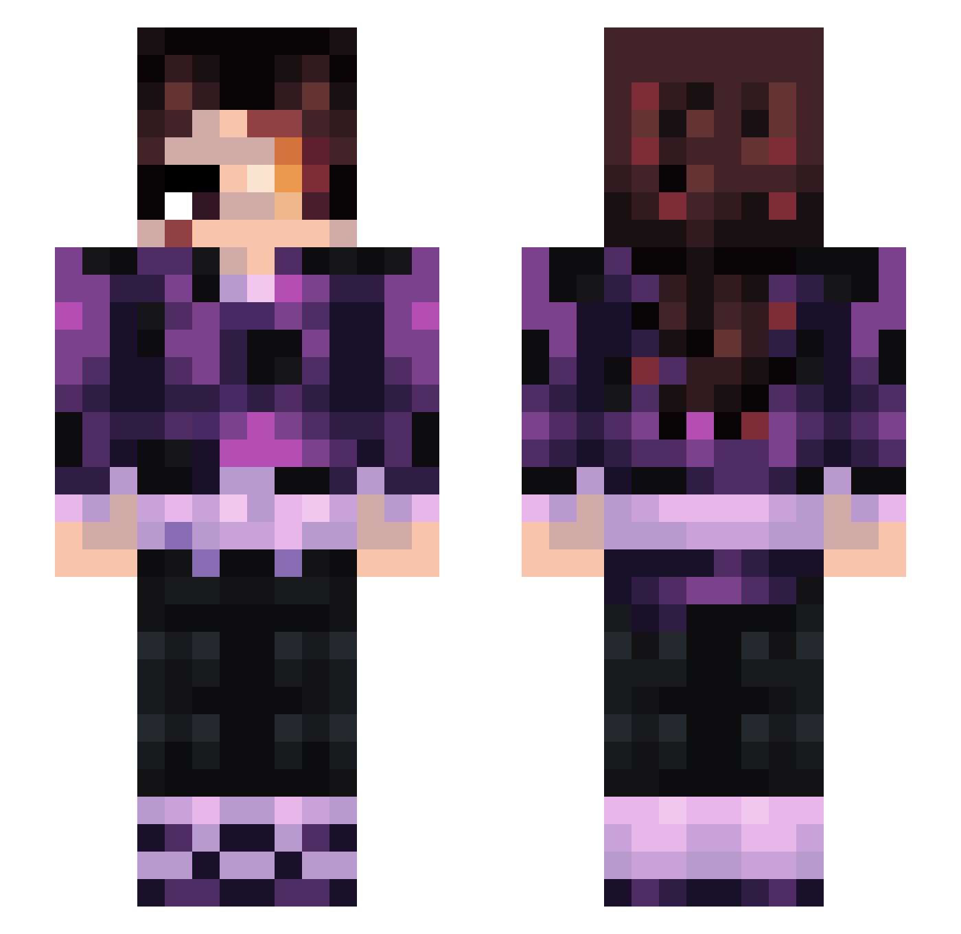xblockkill_ Minecraft skin, front and back view