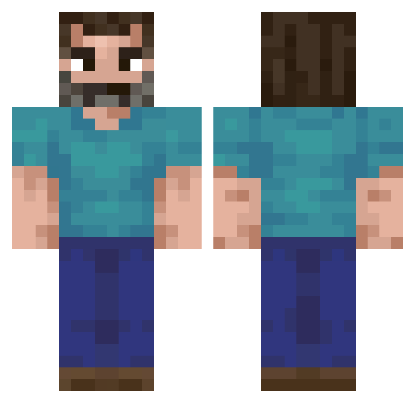 Skaayzz Minecraft skin, front and back view