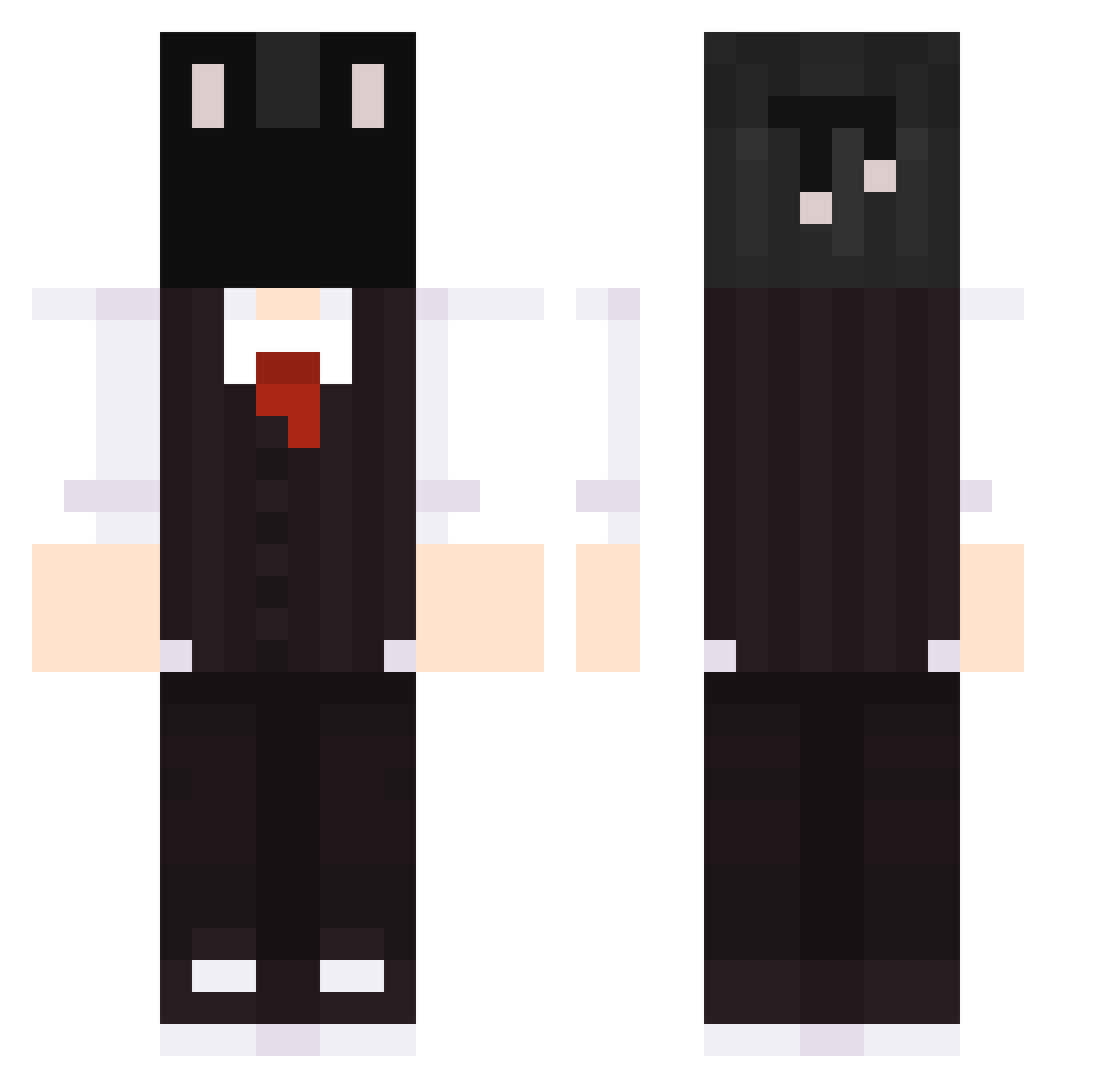 Juikek Minecraft skin, front and back view