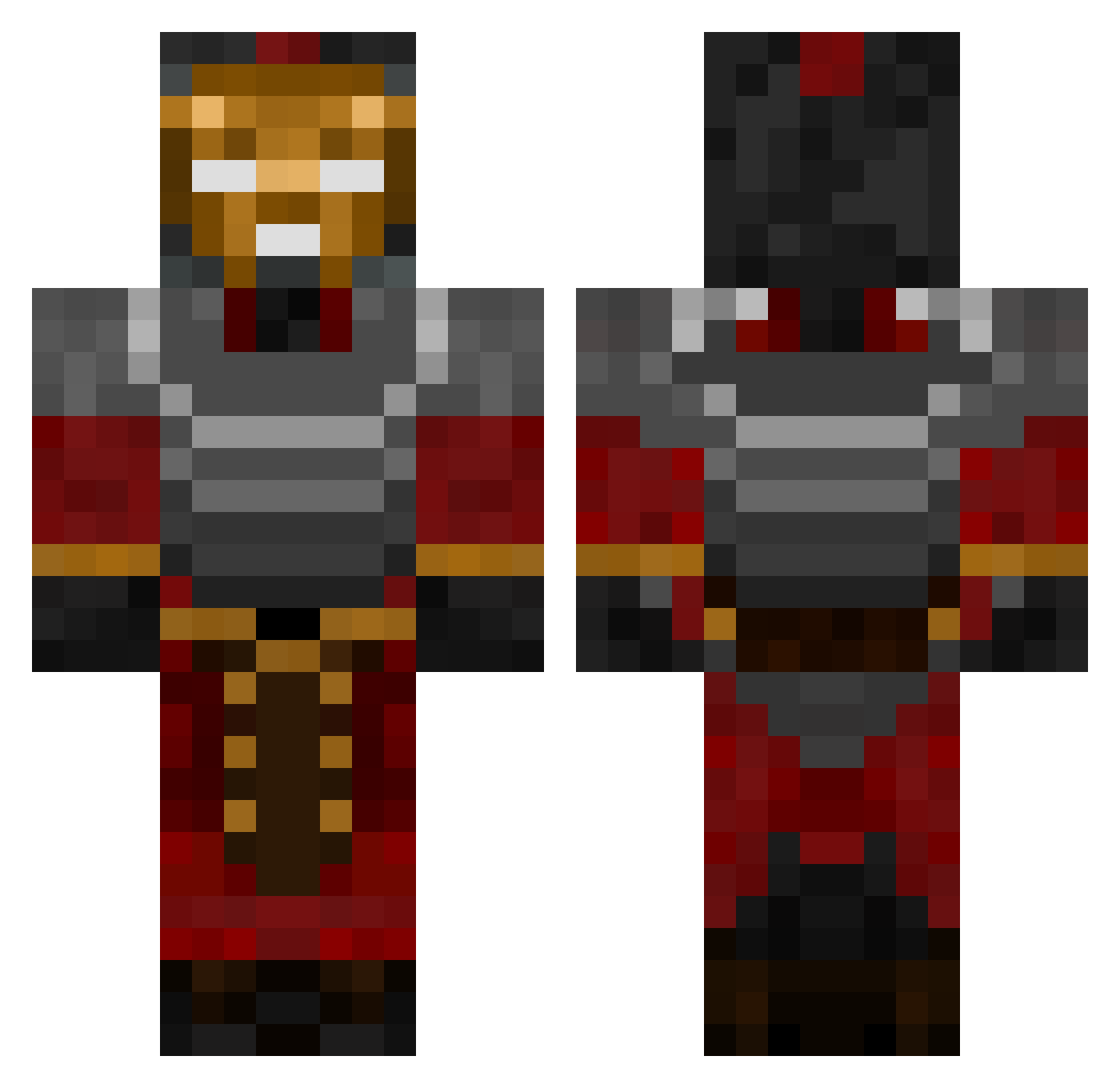 kowalator Minecraft skin, front and back view