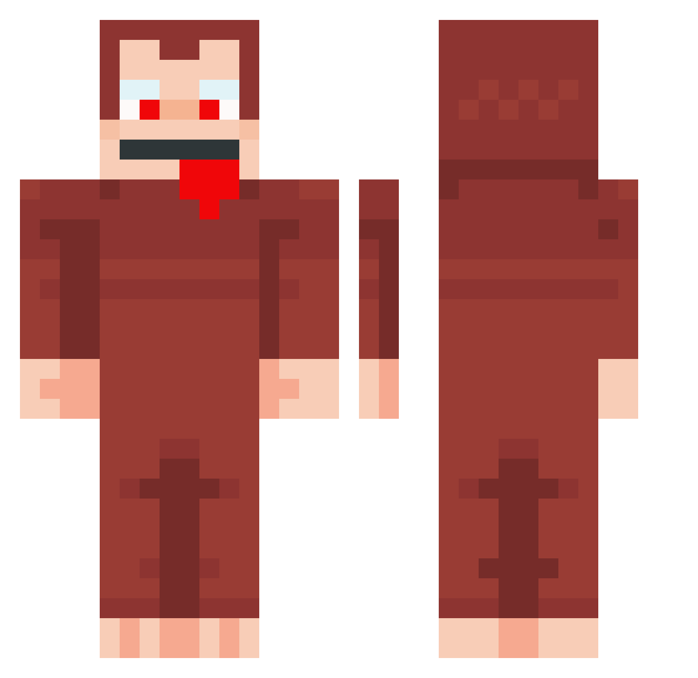 iiKinzz Minecraft skin, front and back view