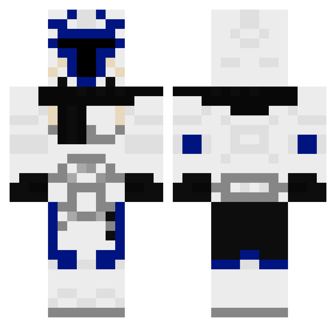 Kirasuneku Minecraft skin, front and back view