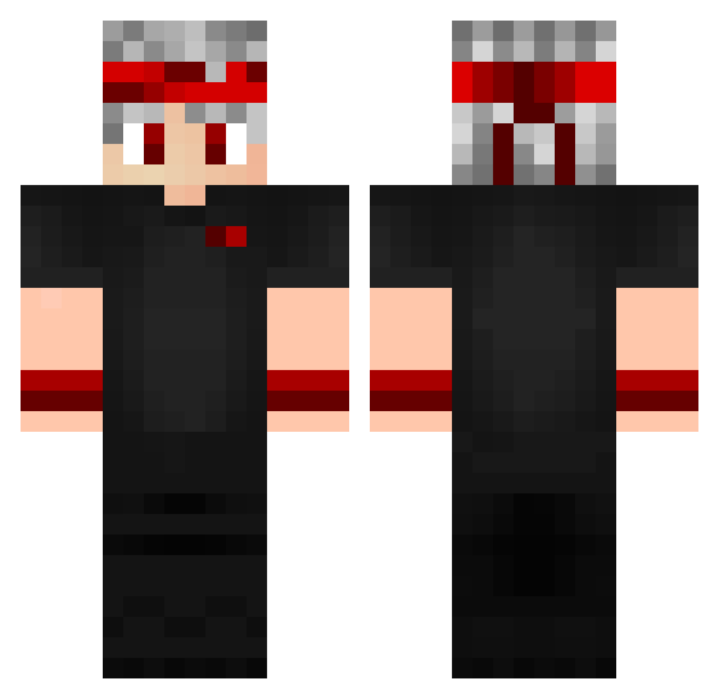 xlMoisesZz Minecraft skin, front and back view