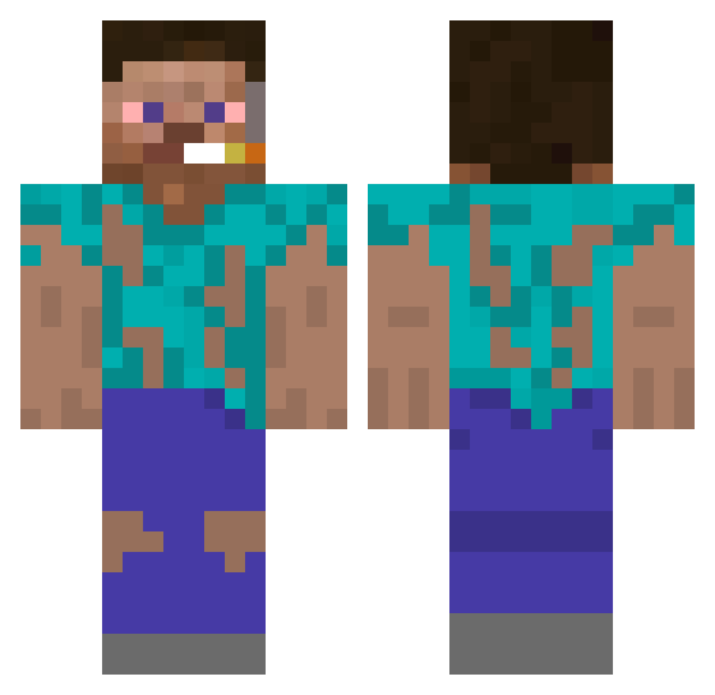 lihisvaras Minecraft skin, front and back view