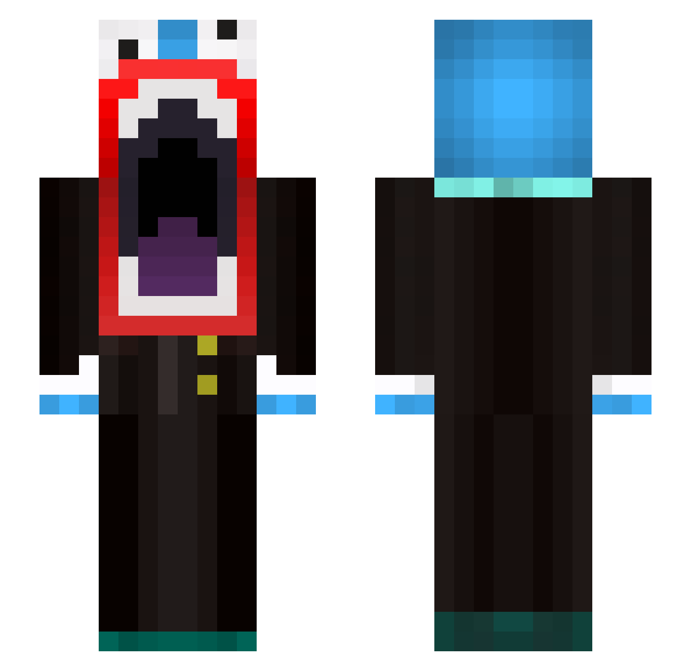 stridspanda Minecraft skin, front and back view