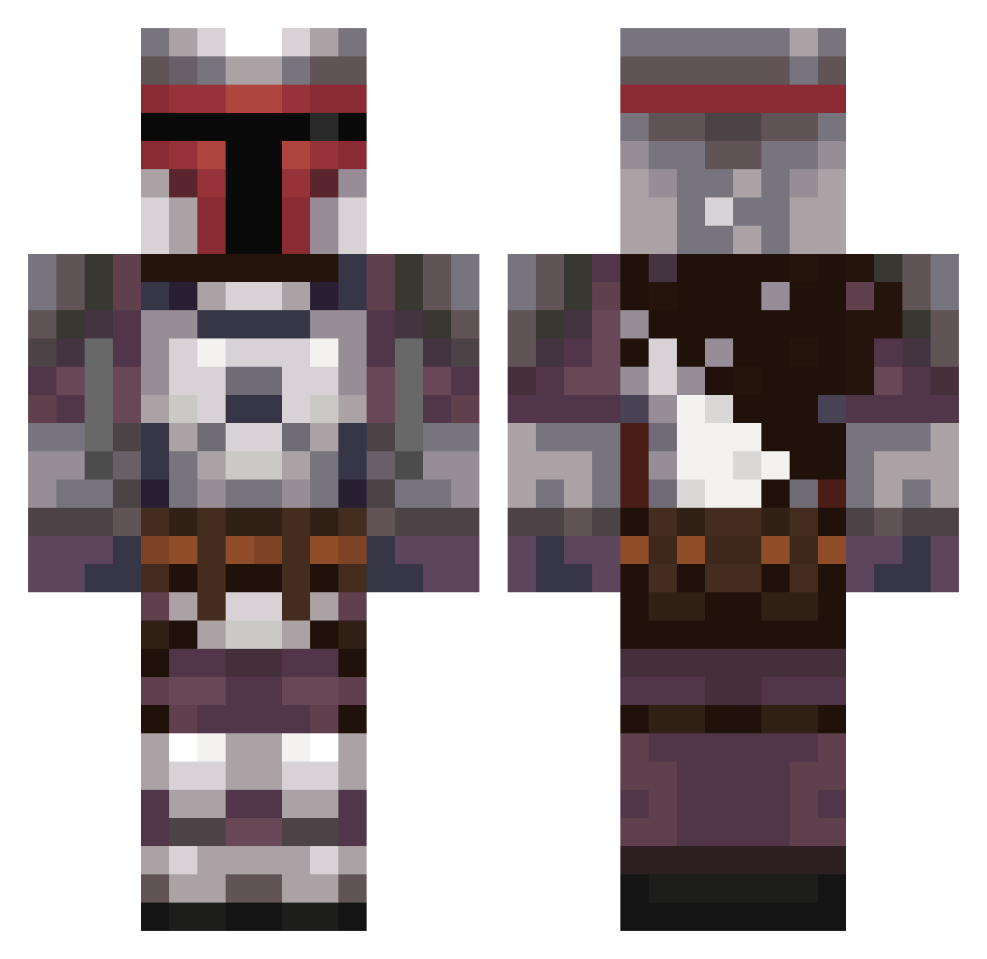nechelocol Minecraft skin, front and back view