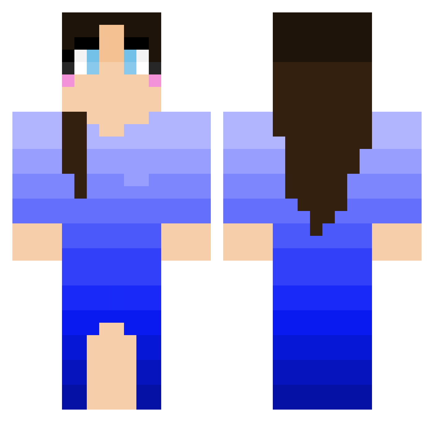 KittyKiwi Minecraft skin, front and back view