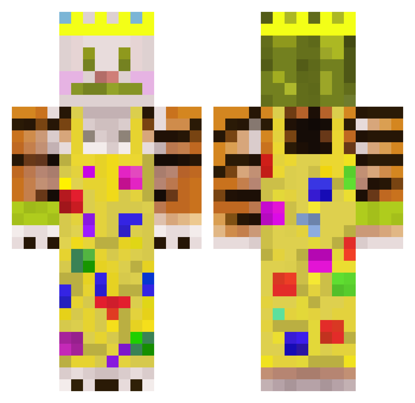 ReYtYi Minecraft skin, front and back view