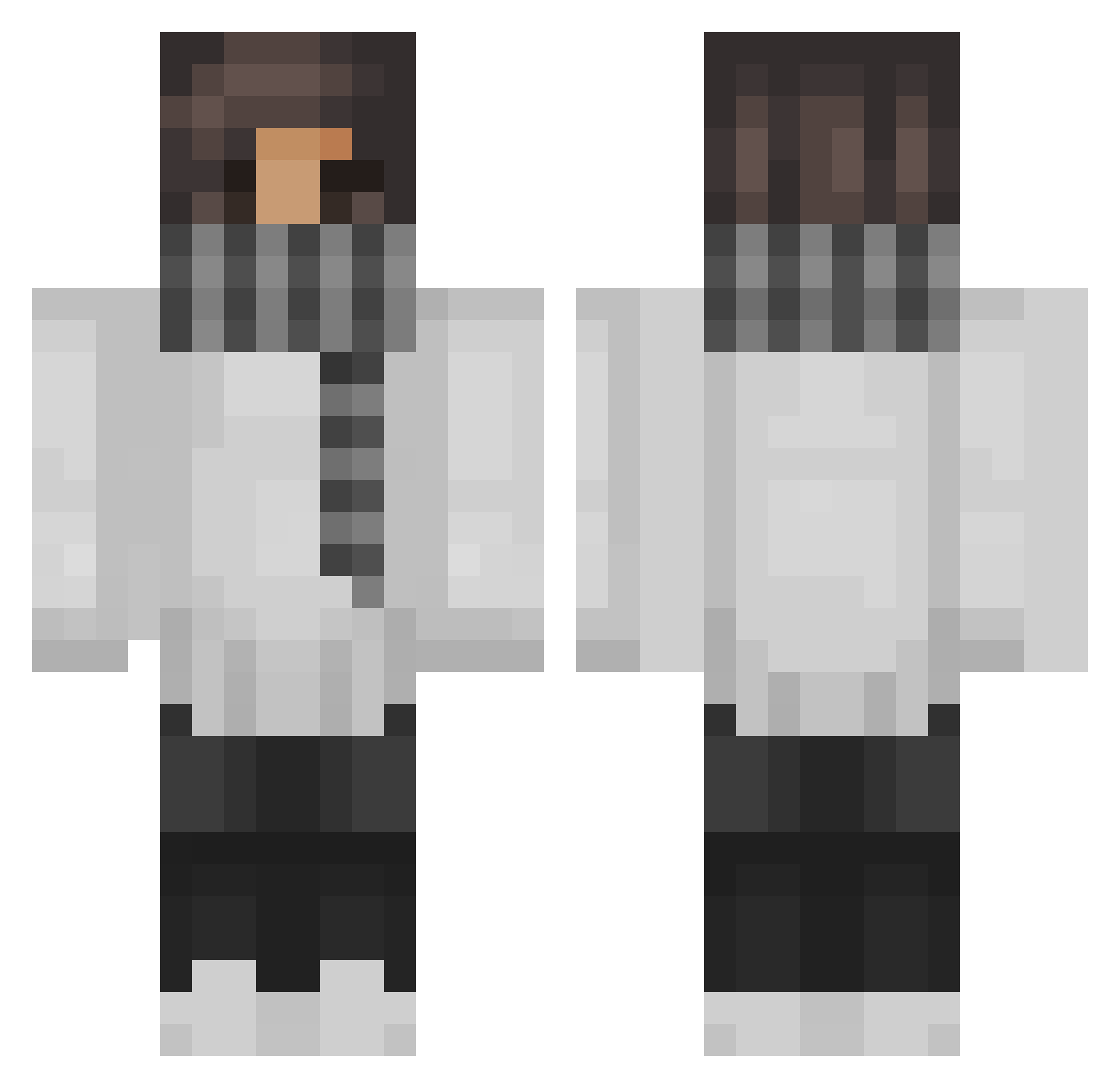 XXVIVIXX7 Minecraft skin, front and back view