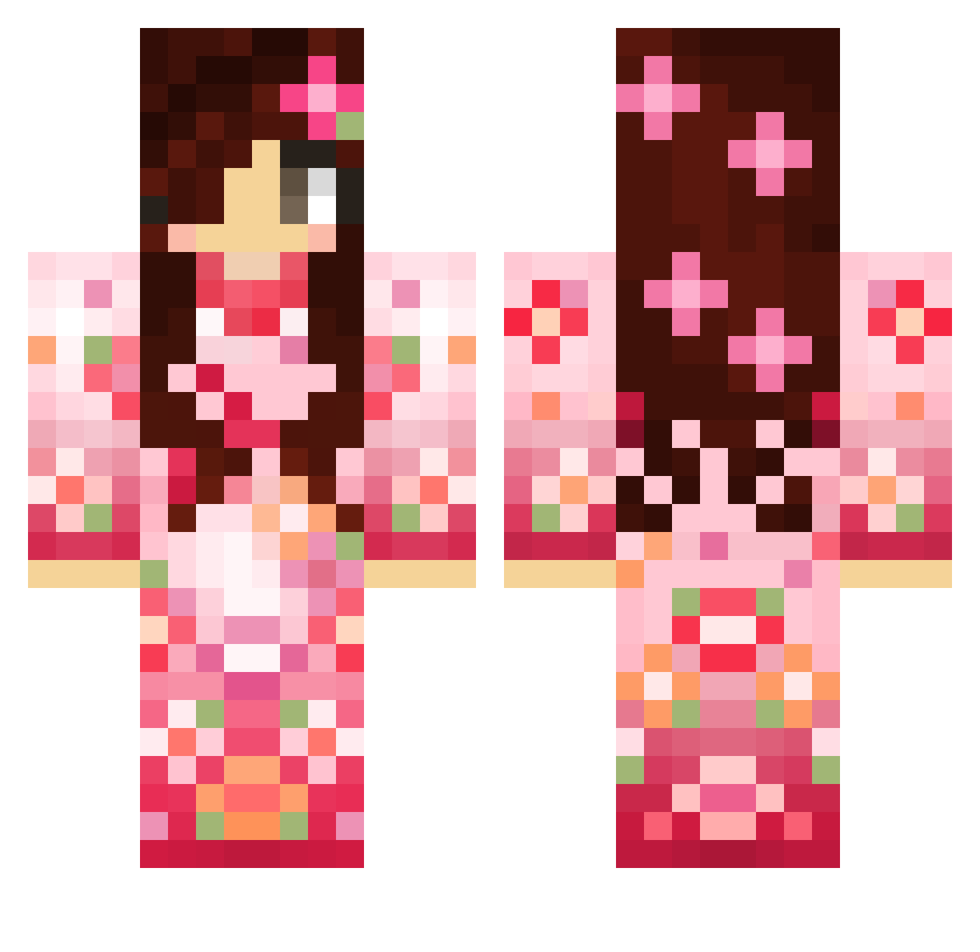 colline Minecraft skin, front and back view