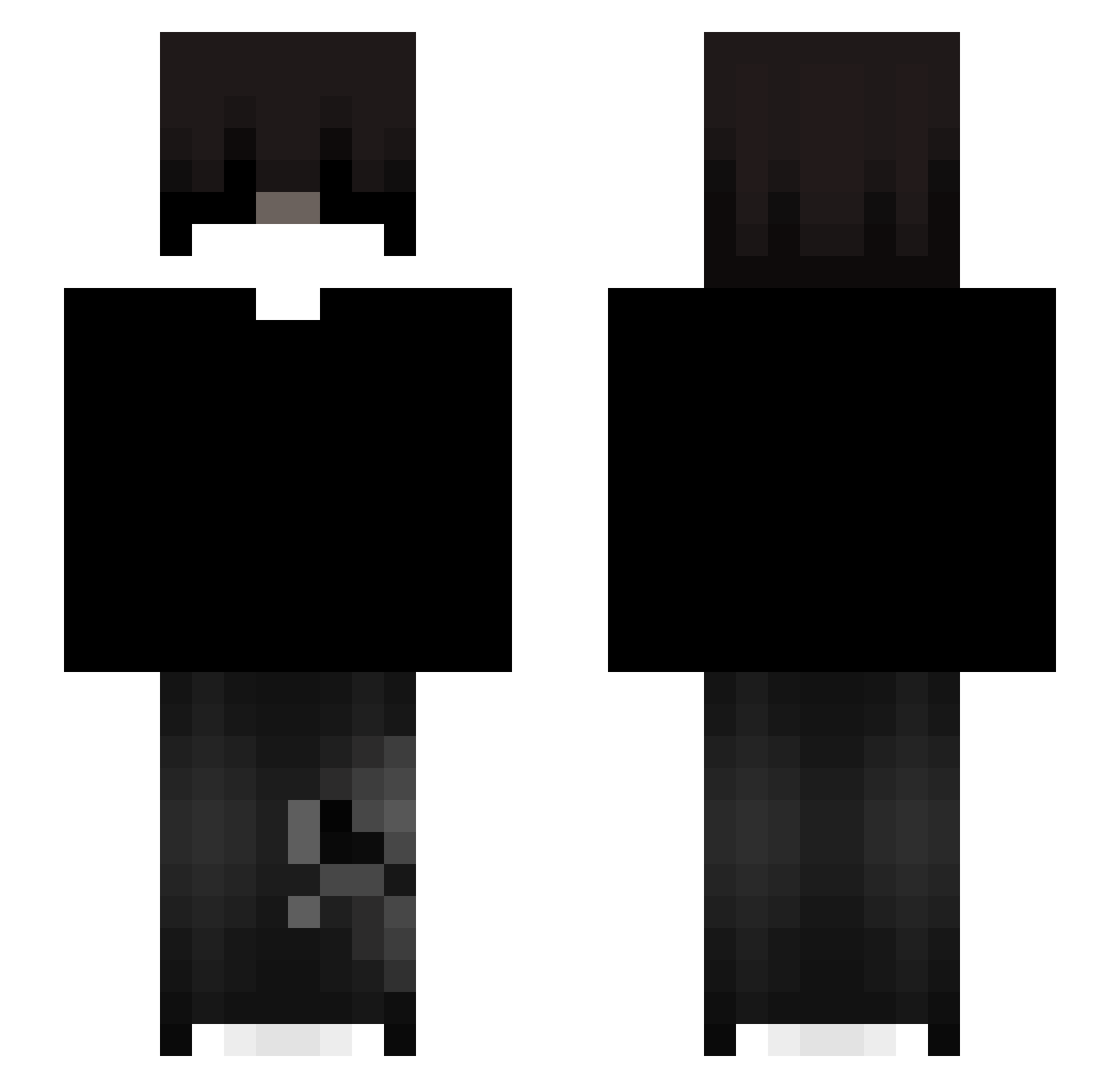 SavagePacifist Minecraft skin, front and back view