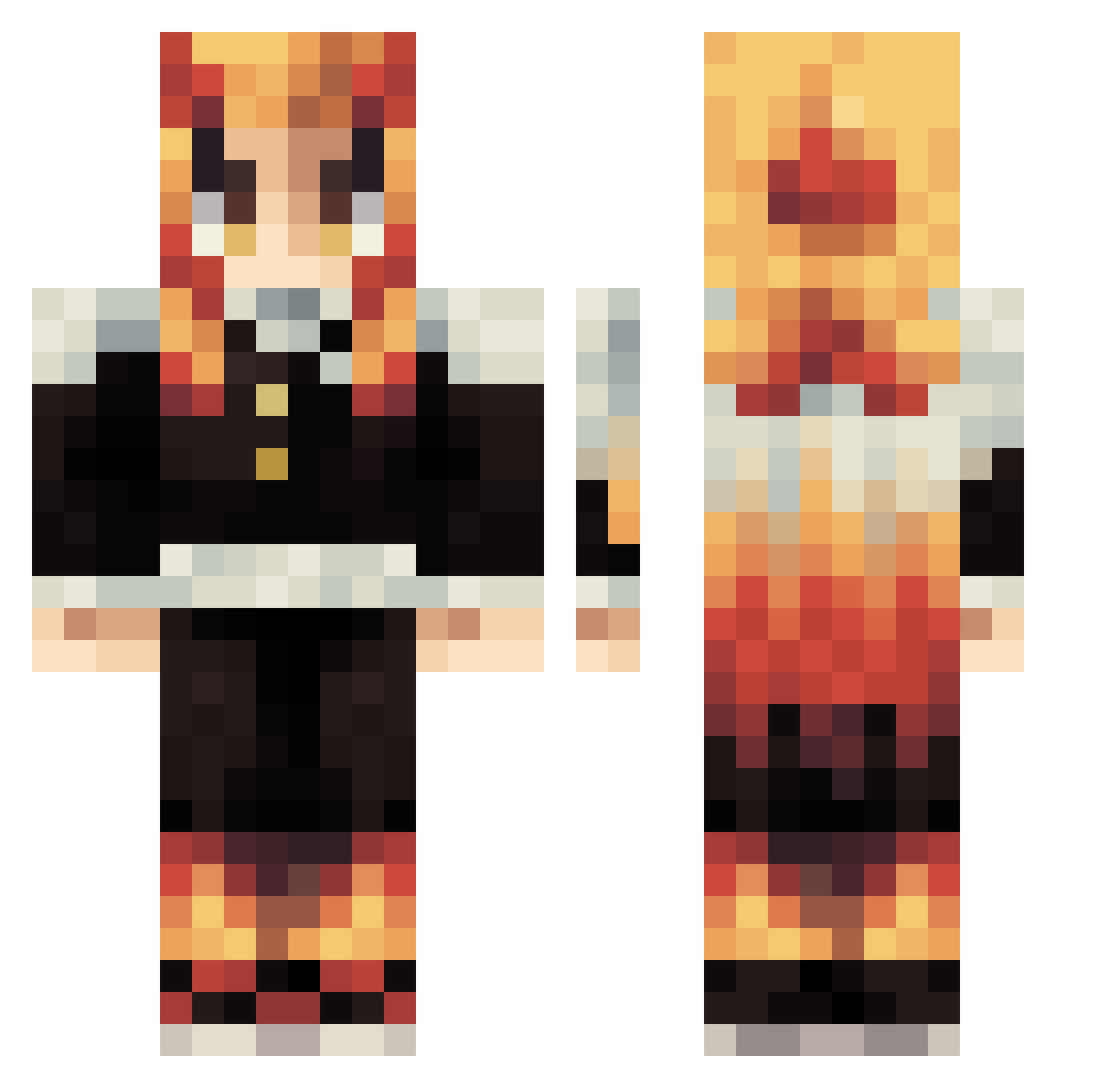 elCrossu Minecraft skin, front and back view