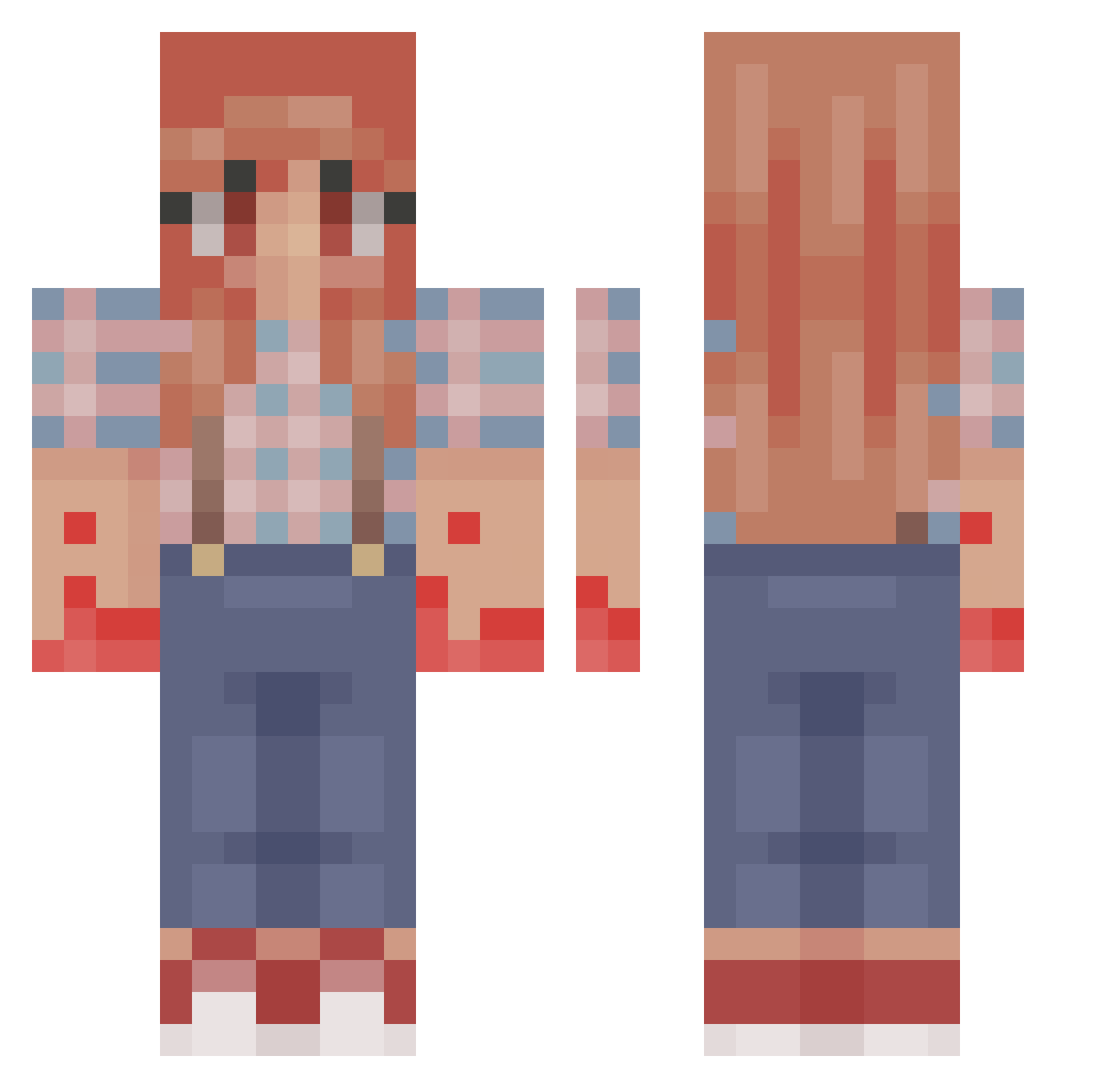 saschisushi Minecraft skin, front and back view