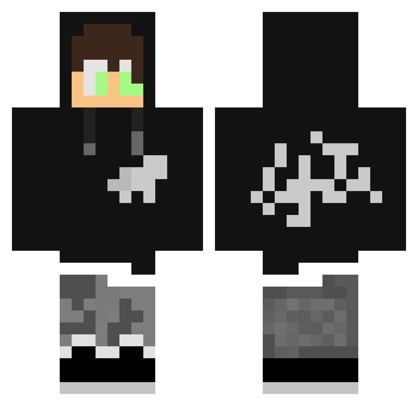 RIVERSAR Minecraft skin, front and back view