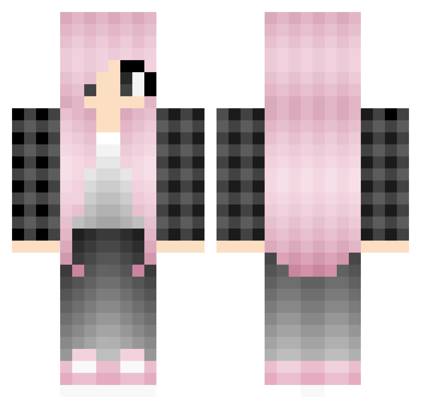 xxSuperGirl25xx Minecraft skin, front and back view