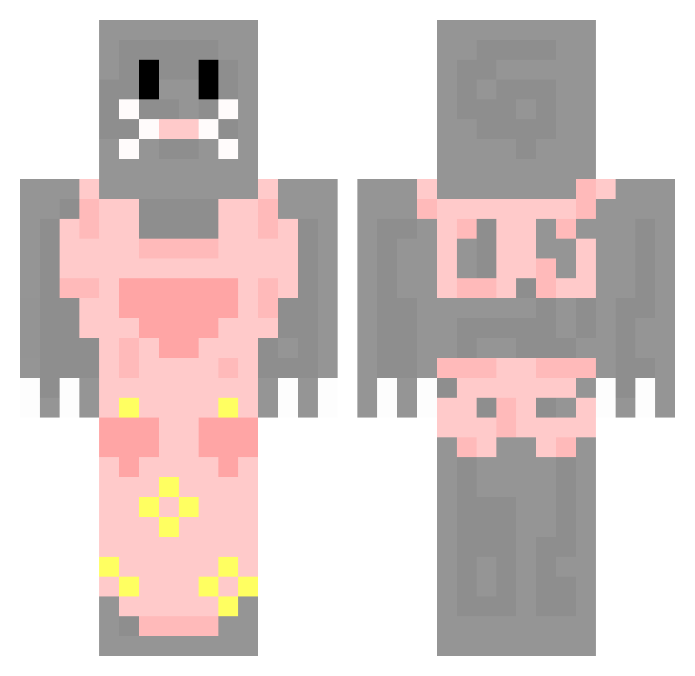 s3xymouse Minecraft skin, front and back view